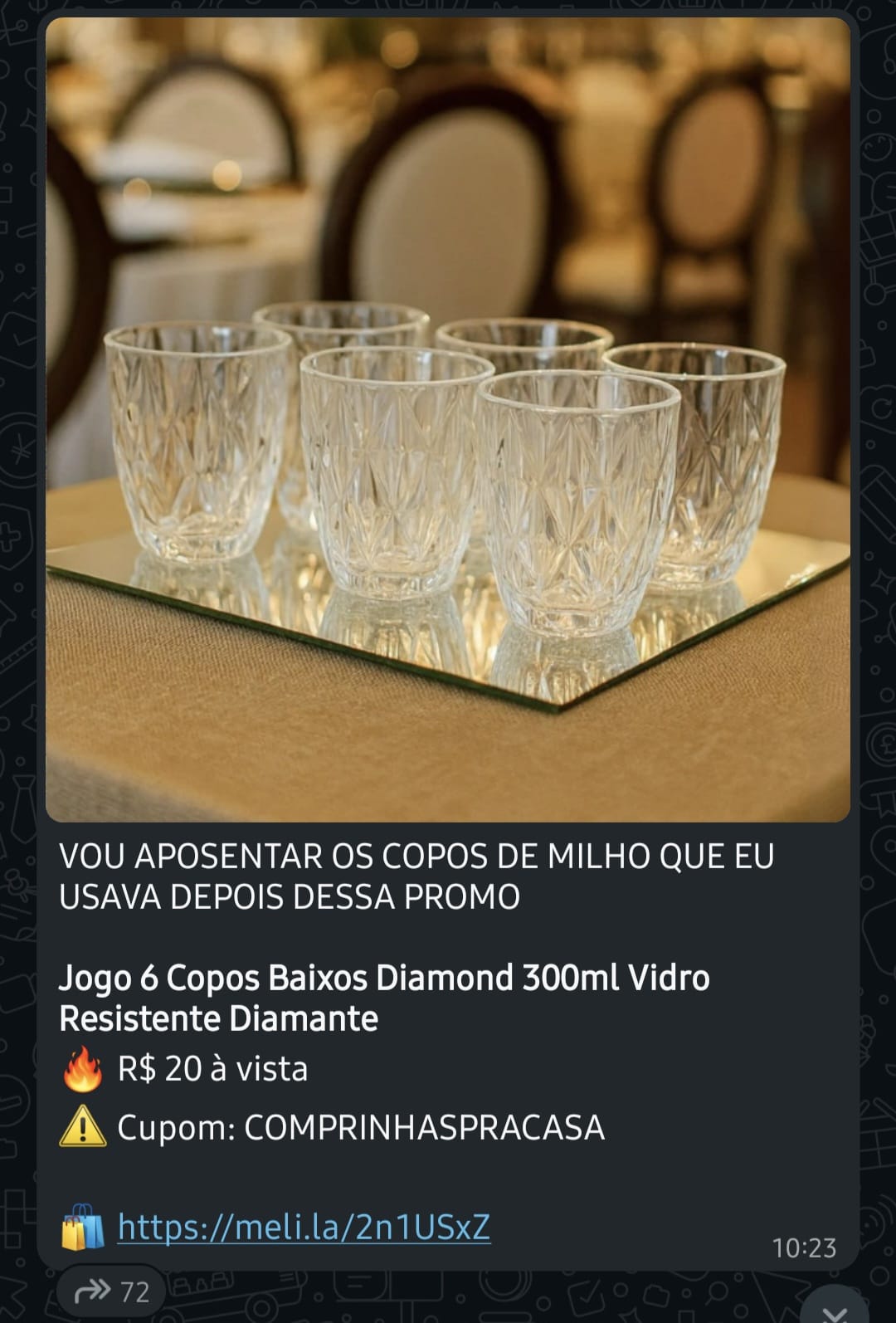 Oferta real publicada no grupo Meguis Indica 2