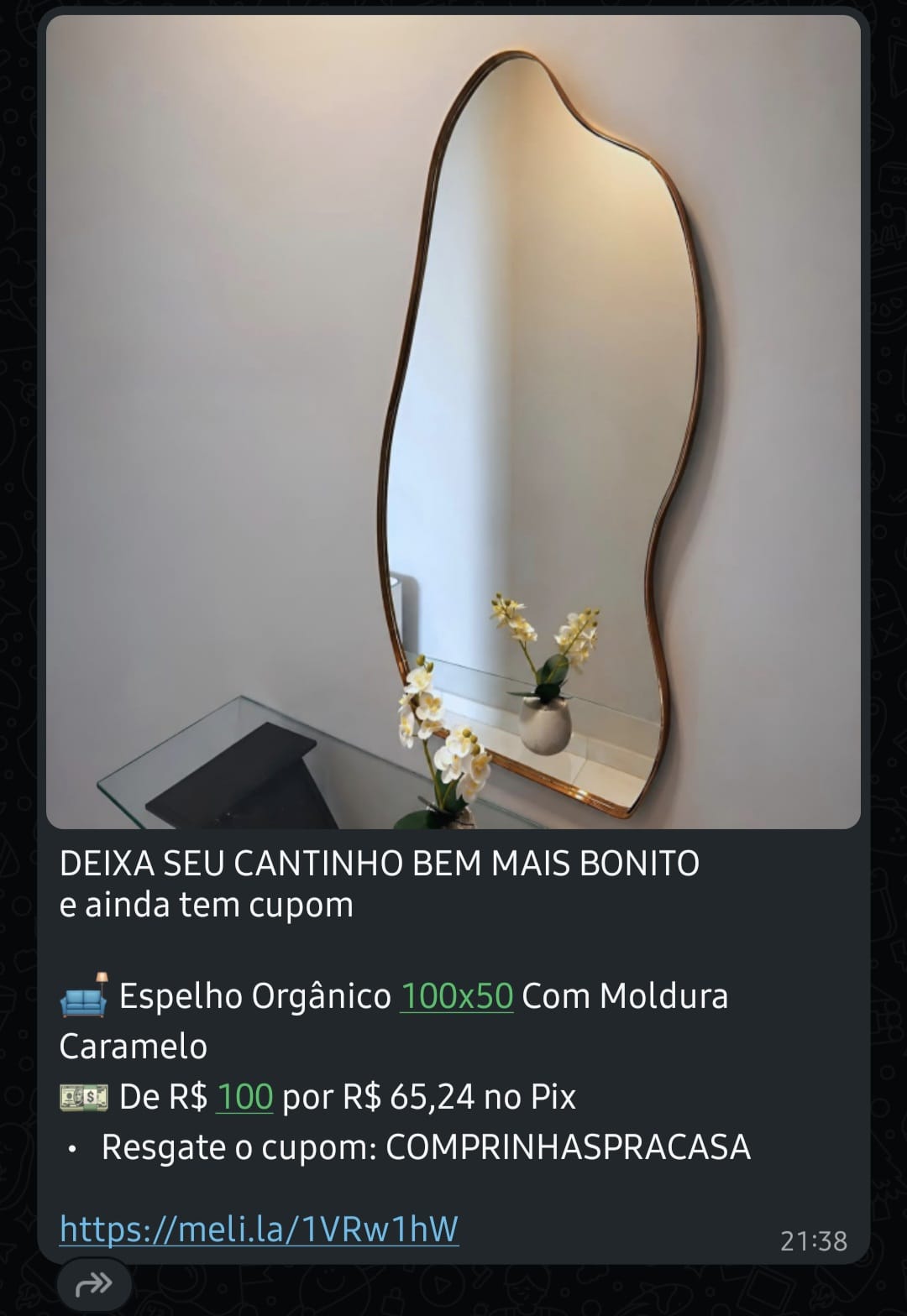 Oferta real publicada no grupo Meguis Indica 5