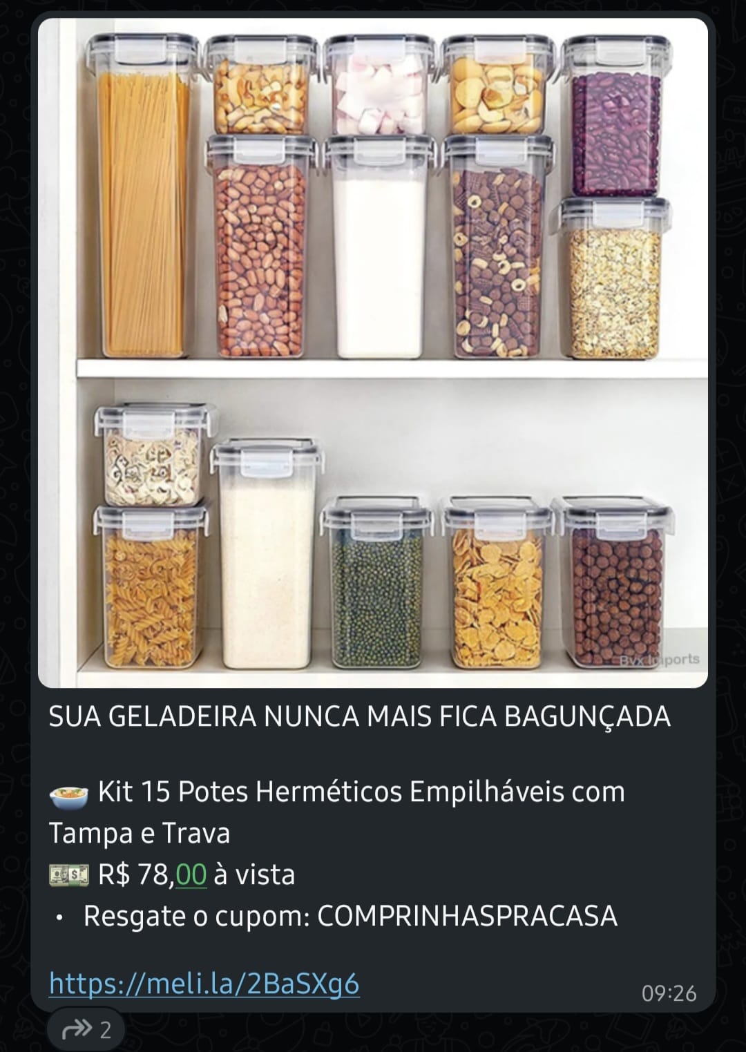 Oferta real publicada no grupo Meguis Indica 6