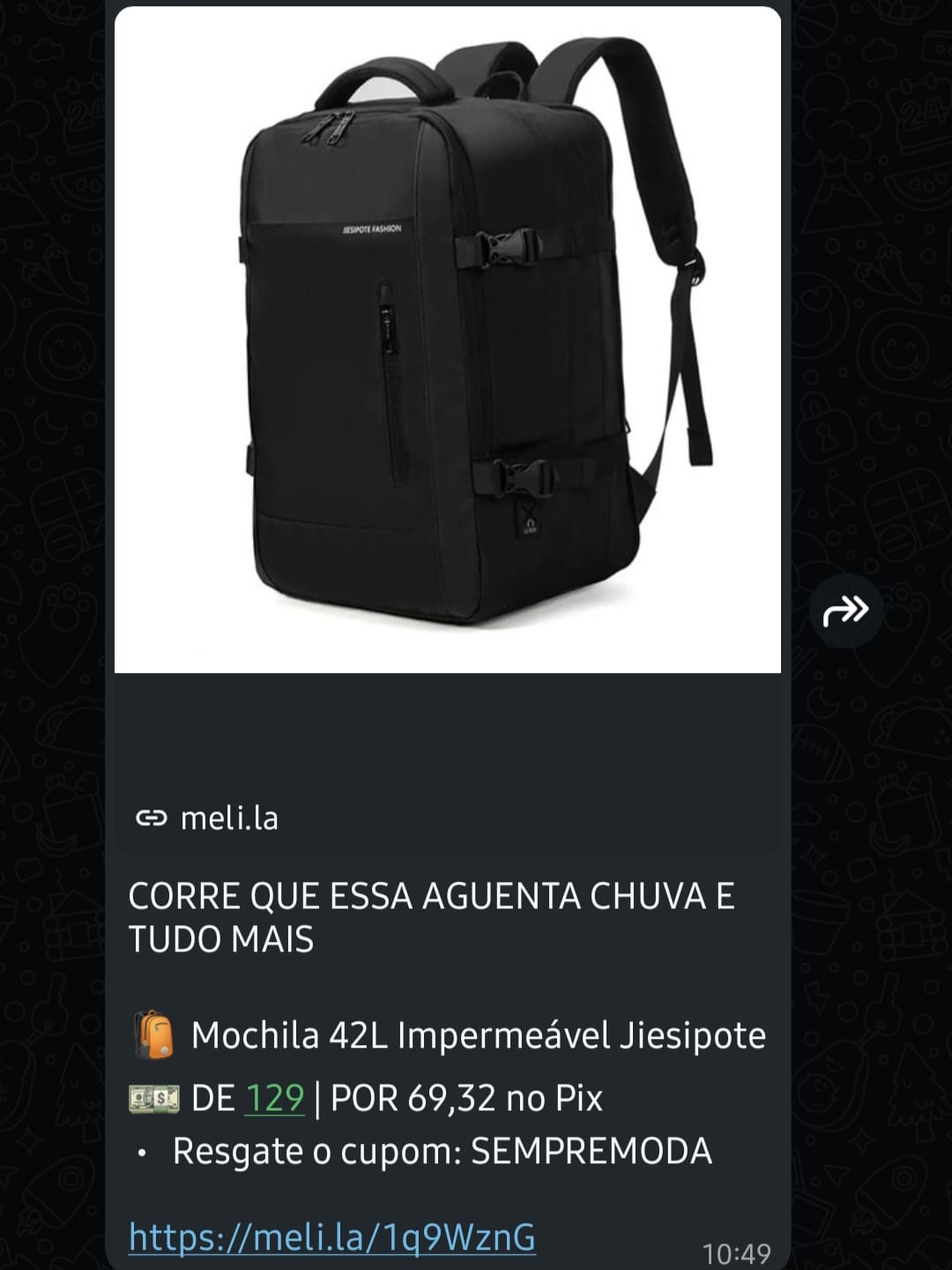 Oferta real publicada no grupo Meguis Indica 7