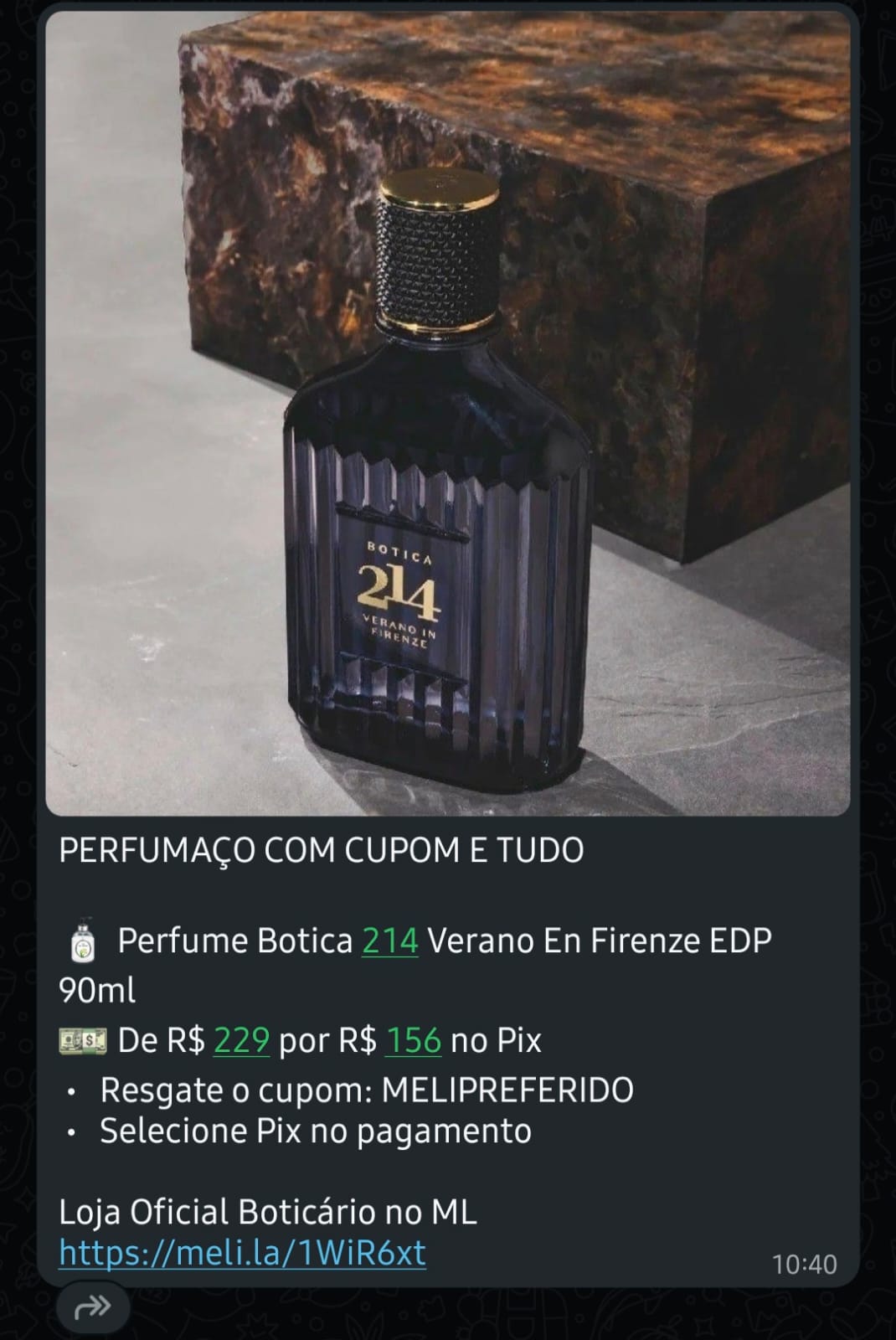 Oferta real publicada no grupo Meguis Indica 8